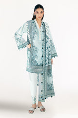 UAE-3 Piece Printed Lawn Suit with Embroidered Trouser