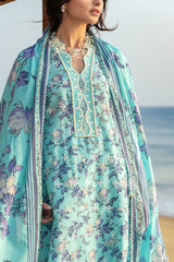 UAE-3 Piece Schiffli Embroidered Printed Lawn Suit with Lace and Dupatta CL-52495