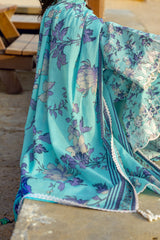 UAE-3 Piece Schiffli Embroidered Printed Lawn Suit with Lace and Dupatta CL-52495