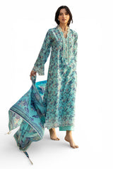 UAE-3 Piece Schiffli Embroidered Printed Lawn Suit with Lace and Dupatta CL-52495