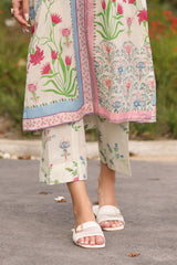 UAE-2 Piece Printed Lawn Suit with Printed Trouser