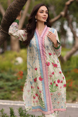 UAE-2 Piece Printed Lawn Suit with Printed Trouser