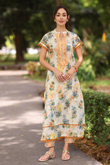 UAE-2 Piece Printed Lawn Suit with Printed Trouser