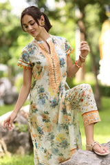 UAE-2 Piece Printed Lawn Suit with Printed Trouser