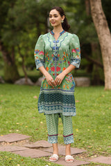 UAE-2 Piece Printed Lawn Suit with Printed Trouser