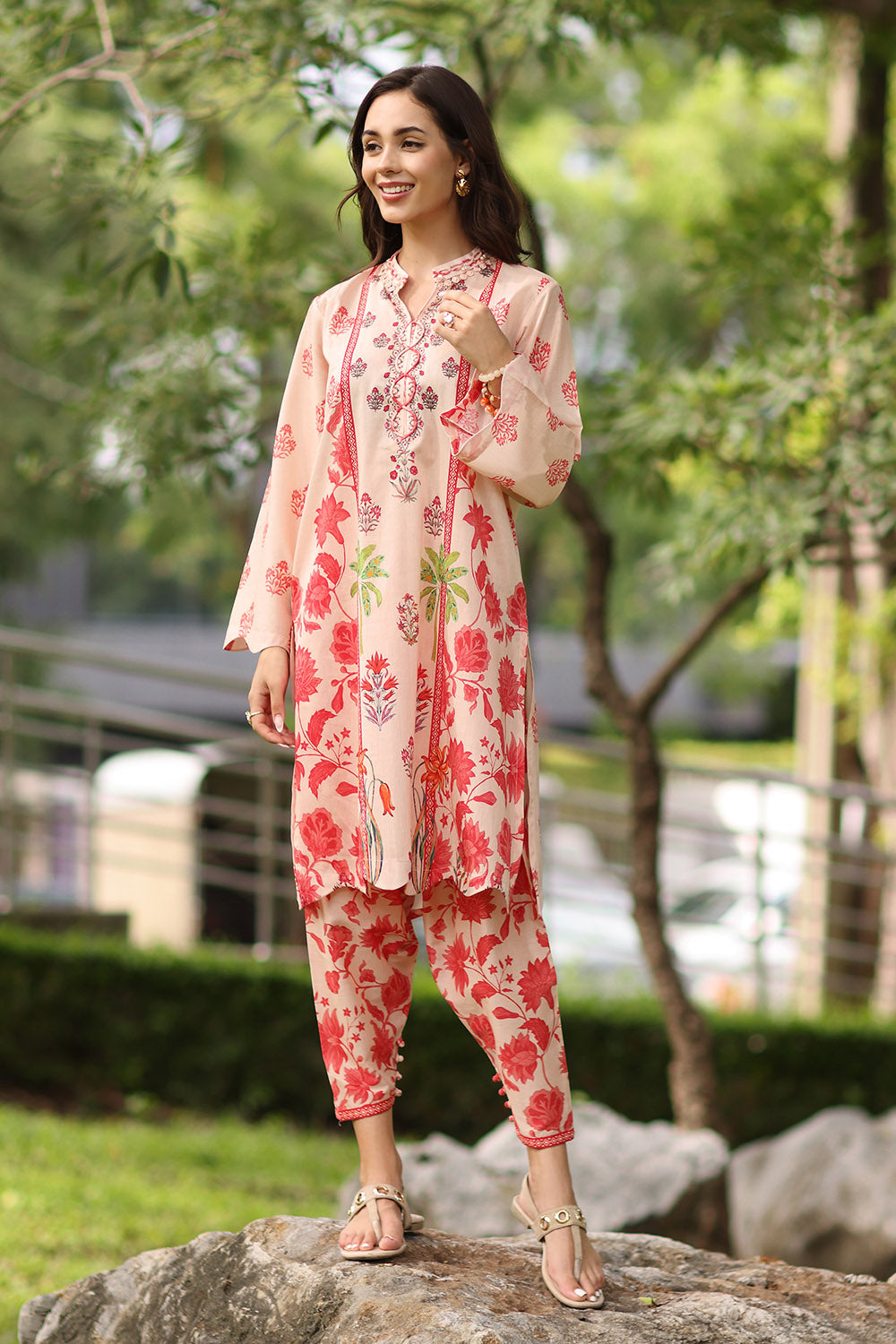 UAE-2 Piece Printed Lawn Suit with Printed Trouser