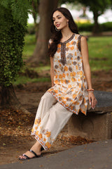 UAE-2 Piece Printed Lawn Suit with Printed Trouser