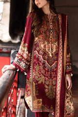 UAE-3 Piece Printed Linen Suit with Printed Linen Dupatta