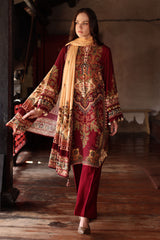 UAE-3 Piece Printed Linen Suit with Printed Linen Dupatta