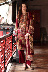 UAE-3 Piece Printed Linen Suit with Printed Linen Dupatta