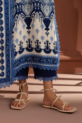 UAE-3 Piece Printed Linen Suit