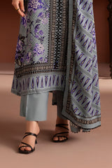UAE-3 Piece Printed Linen Suit