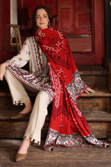 UAE-3 Piece Printed Linen Suit with Printed Linen Dupatta
