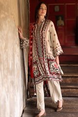 UAE-3 Piece Printed Linen Suit with Printed Linen Dupatta