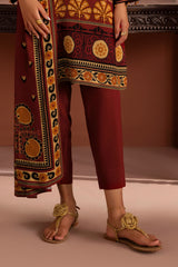 UAE-3 Piece Printed Linen Suit