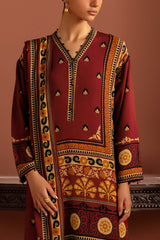 UAE-3 Piece Printed Linen Suit