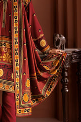 UAE-3 Piece Printed Linen Suit