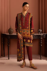 UAE-3 Piece Printed Linen Suit