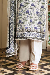 UAE-3 Piece Printed Linen Suit