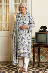 UAE-3 Piece Printed Linen Suit