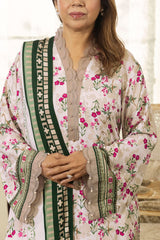 UAE-3 Piece Printed Linen Suit