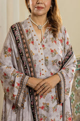 UAE-3 Piece Printed Linen Suit