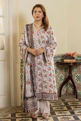 UAE-3 Piece Printed Linen Suit