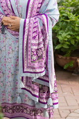 UAE-3 Piece Printed Linen Suit