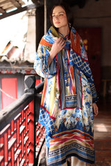 UAE-3 Piece Printed Linen Suit with Printed Linen Dupatta