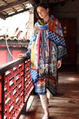 UAE-3 Piece Printed Linen Suit with Printed Linen Dupatta