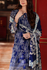 UAE-3 Piece Printed Linen Suit with Printed Linen Dupatta