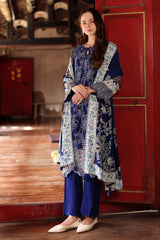 UAE-3 Piece Printed Linen Suit with Printed Linen Dupatta