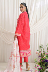 UAE-3 Piece Printed Mehsuri Stripe Lawn Suit with Printed Mehsuri Stripe Lawn Dupatta and Dyed Trouser GS-62002