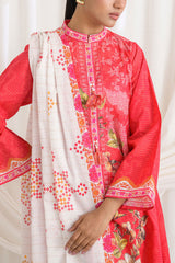 UAE-3 Piece Printed Mehsuri Stripe Lawn Suit with Printed Mehsuri Stripe Lawn Dupatta and Dyed Trouser GS-62002