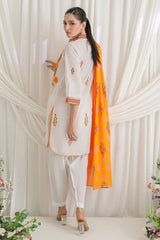 UAE-3 Piece Printed Mehsuri Stripe Lawn Suit with Printed Mehsuri Stripe Lawn Dupatta and Dyed Trouser GS-62003