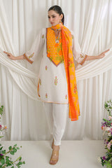 UAE-3 Piece Printed Mehsuri Stripe Lawn Suit with Printed Mehsuri Stripe Lawn Dupatta and Dyed Trouser GS-62003