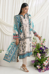 UAE-3 Piece Printed Mehsuri Stripe Lawn Suit with Printed Mehsuri Stripe Lawn Dupatta and Dyed Trouser GS-62005