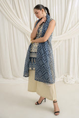 UAE-3 Piece Printed Mehsuri Stripe Lawn Suit with Printed Mehsuri Stripe Lawn Dupatta and Dyed Trouser GS-62006