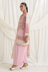 UAE-3 Piece Printed Mehsuri Stripe Lawn Suit with Printed Mehsuri Stripe Lawn Dupatta and Dyed Trouser GS-62007