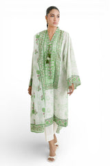 UAE-3 Piece Printed Mehsuri Stripe Lawn Suit with Printed Mehsuri Stripe Lawn Dupatta and Dyed Trouser GS-62008