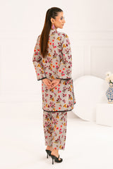 UAE-2 Piece Printed Slub Viscose Suit WNST-52006