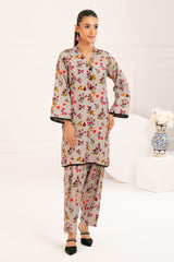 UAE-2 Piece Printed Slub Viscose Suit WNST-52006