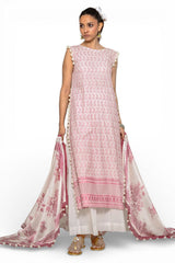 UAE-3 Piece Schiffli Embroidered Lawn Suit with Silk Dupatta S-62011