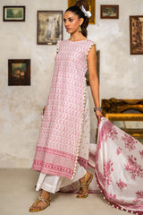 UAE-3 Piece Schiffli Embroidered Lawn Suit with Silk Dupatta S-62011