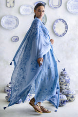 UAE-3 Piece Schiffli Embroidered Lawn Suit with Silk Dupatta S-62012