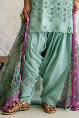 UAE-3 Piece Schiffli Embroidered Lawn Suit with Silk Dupatta S-62013