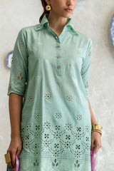 UAE-3 Piece Schiffli Embroidered Lawn Suit with Silk Dupatta S-62013