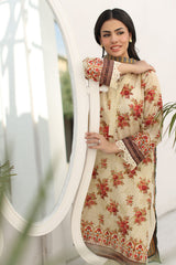 UAE-3 Piece Printed Lawn Suit with Zari Dupatta