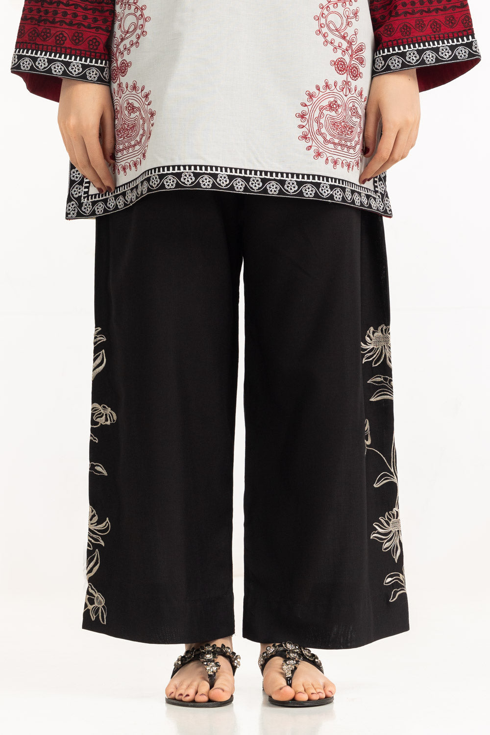 UAE- Rawsilk Embroidered Trouser