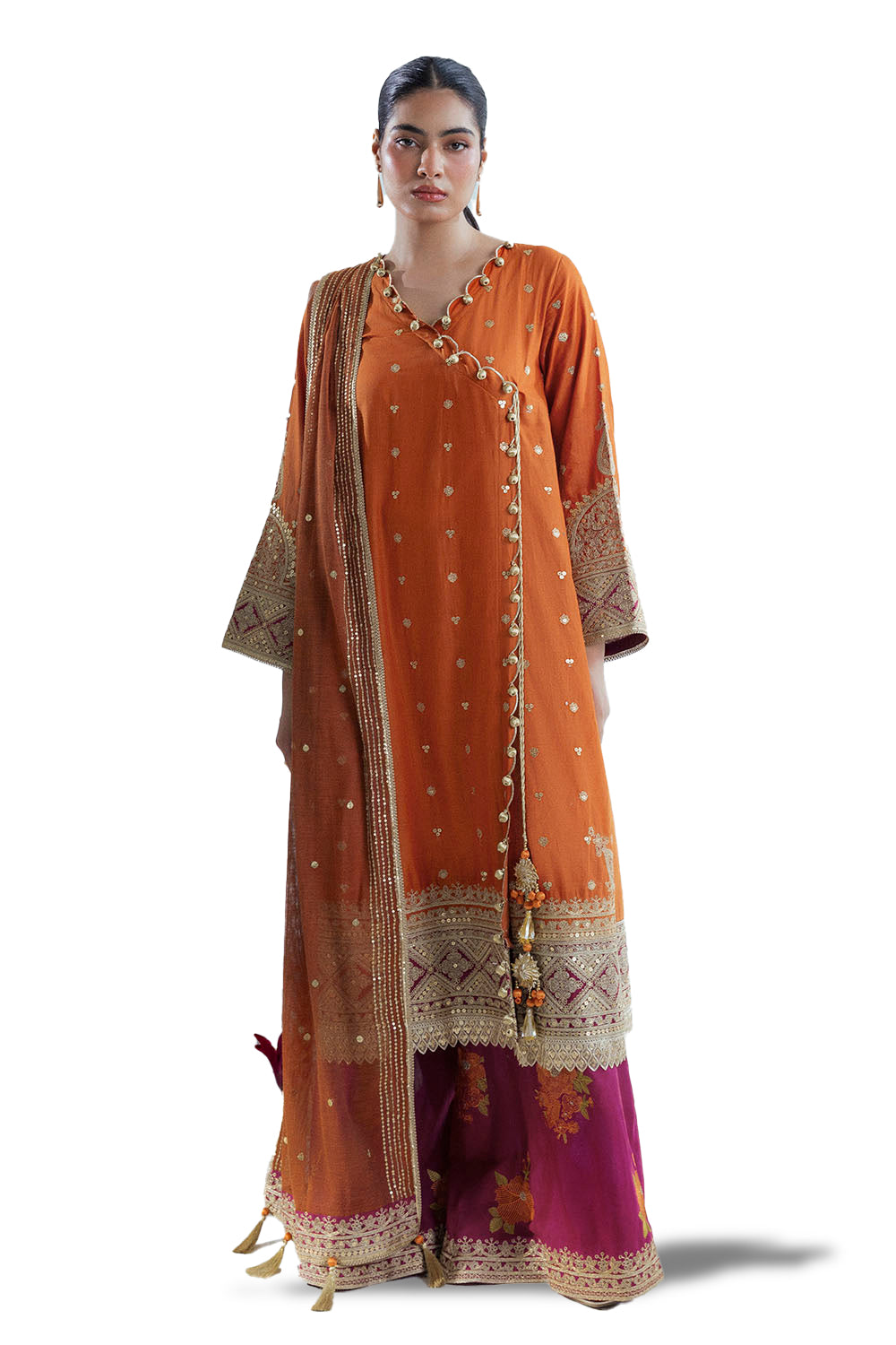 UAE-3 Piece Sequins Embroidered Lawn Suit with Cotton Net Dupatta FE-52116